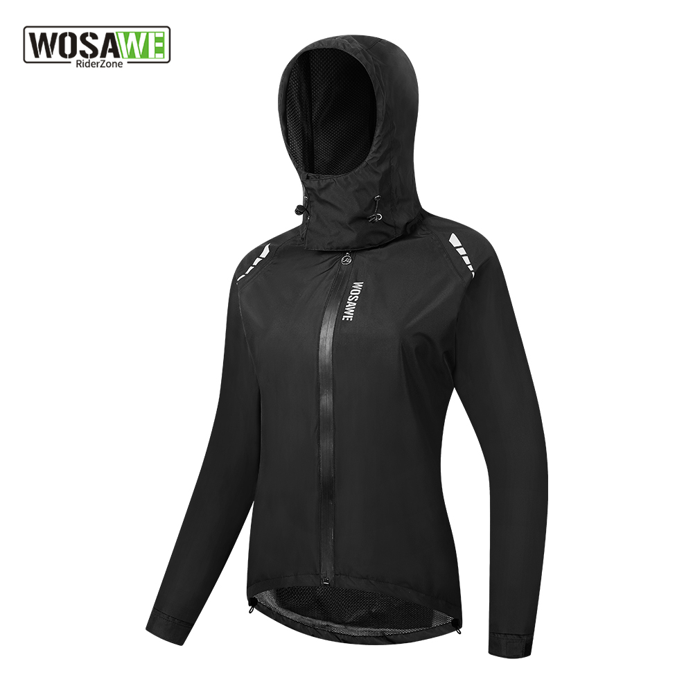 Mountain Biking Rain Jacket - WOSAWE Women's Cycling Raincoat Waterproof Cycling