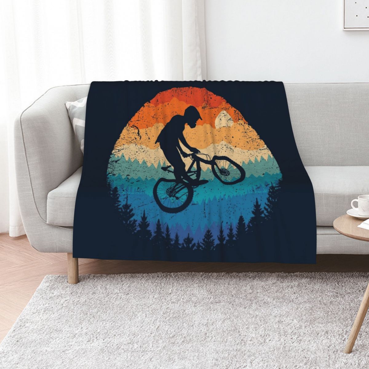 Mountain Biking Retro Throw Bl - Mountain Biking Gifts For Him 评论和价格