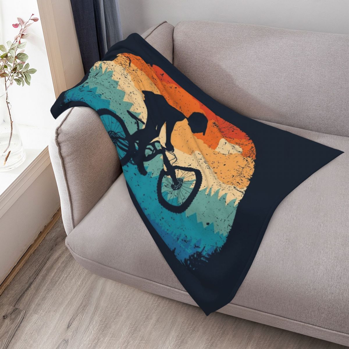 Mountain Biking Retro Throw Bl - Mountain Biking Gifts For Him 评论和价格