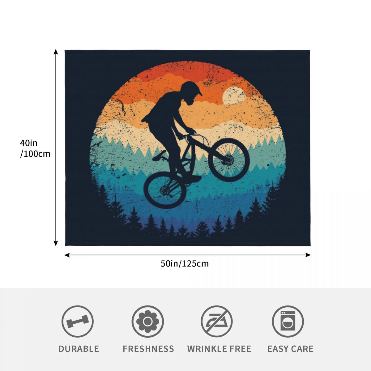 Mountain Biking Retro Throw Bl - Mountain Biking Gifts For Him 评论和价格