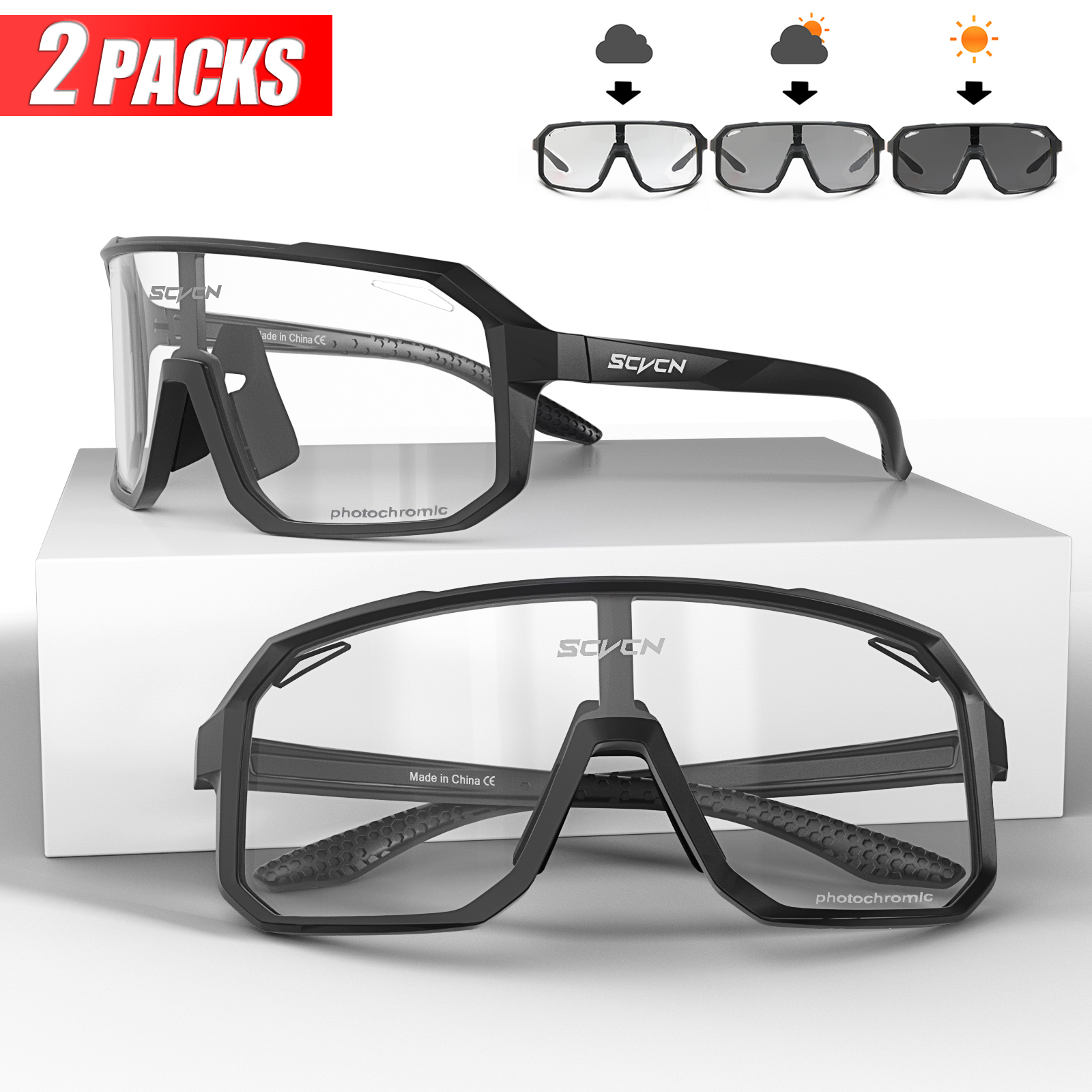 2 Packs Photochromic Riding Cy - Mountain Biking Sport 评论和价格